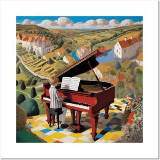 A Young Pianist Performing In The  English Countryside Posters and Art